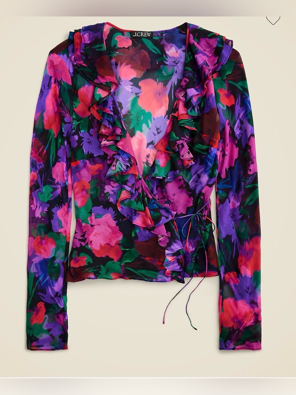 J Crew floral wrap top, size 4